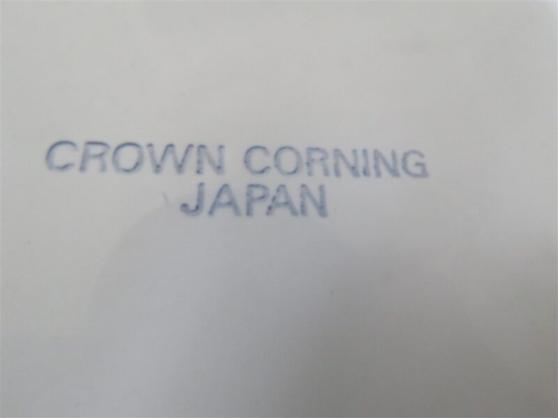 Crown Corning Japan Dinner Plate. White base. Green rim. 4