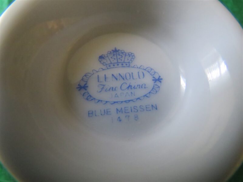 Footed Tea Cup & Saucer Lennold Fine China Blue Meissen 1478 e