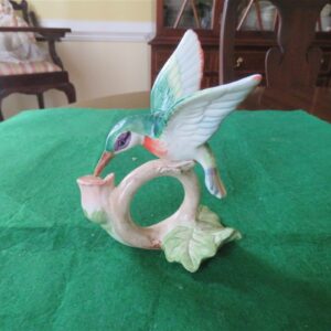 Fitz & Floyd Hummingbird Napkin Ring Holder Pink, peach and green. 1