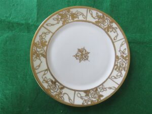 Nippon Gold Salad Plate Marked M Raised gold trim. Hand painted. 1