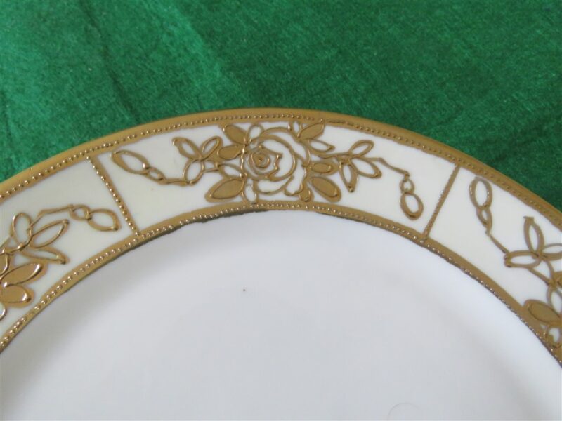 Nippon Gold Salad Plate Marked M Raised gold trim. Hand painted. 3