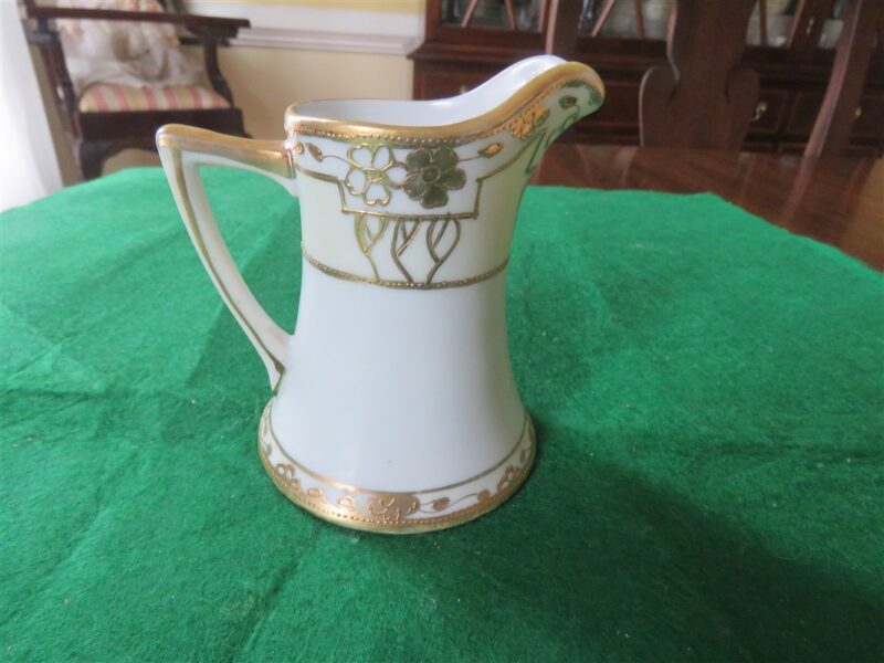 Nippon Gold Creamer Marked M Raised gold trim. Hand painted. 2