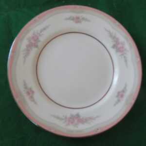 Wedgwood Rosalie Plate Bread & Butter Pink and Grey Bands Floral Border  1