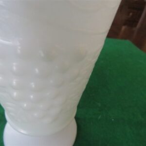 Footed Water Glass Grape Pattern Milk Glass Anchor Hocking 2