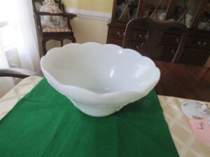 Milk Glass Punch Bowl Harvest Grape Pattern Anchor Hocking 1