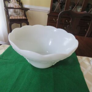 Milk Glass Punch Bowl Harvest Grape Pattern Anchor Hocking 1