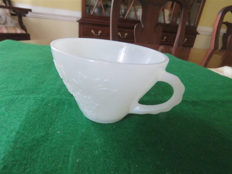 Milk Glass Punch Bowl Harvest Grape Pattern Anchor Hocking 7