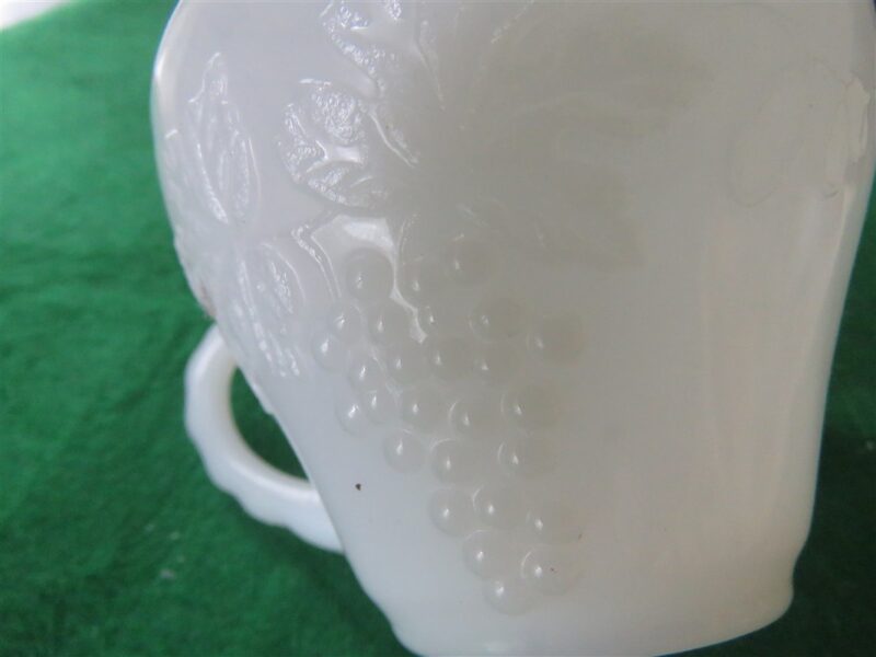 Milk Glass Punch Bowl Harvest Grape Pattern Anchor Hocking 9