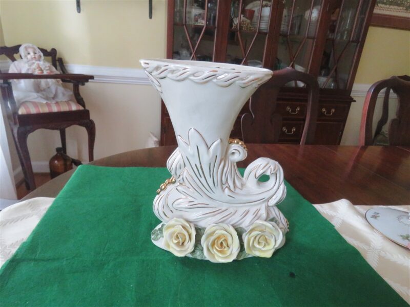 Horn Of Plenty Flower Vase With Roses 1
