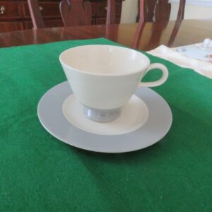 Homer Laughlin Eggshell Cavalier Grey Cup & Saucer 1