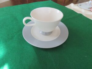 Homer Laughlin Eggshell Cavalier Grey Cup & Saucer 2