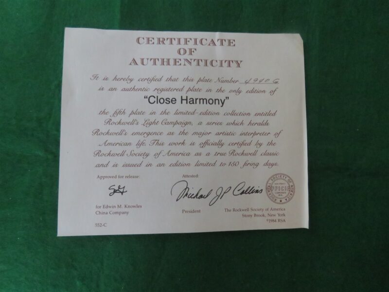 Norman Rockwell “Close Harmony” Light Campaign Series Edwin M Knowles 5