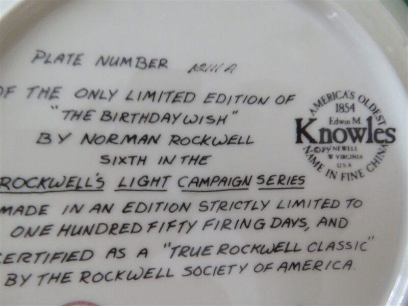 Norman Rockwell “The Birthday Wish” Light Campaign Series Edwin M Knowles 4