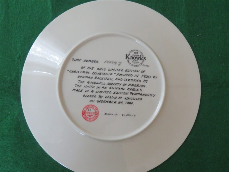 Norman Rockwell Collector's Plate Christmas Courtship 3