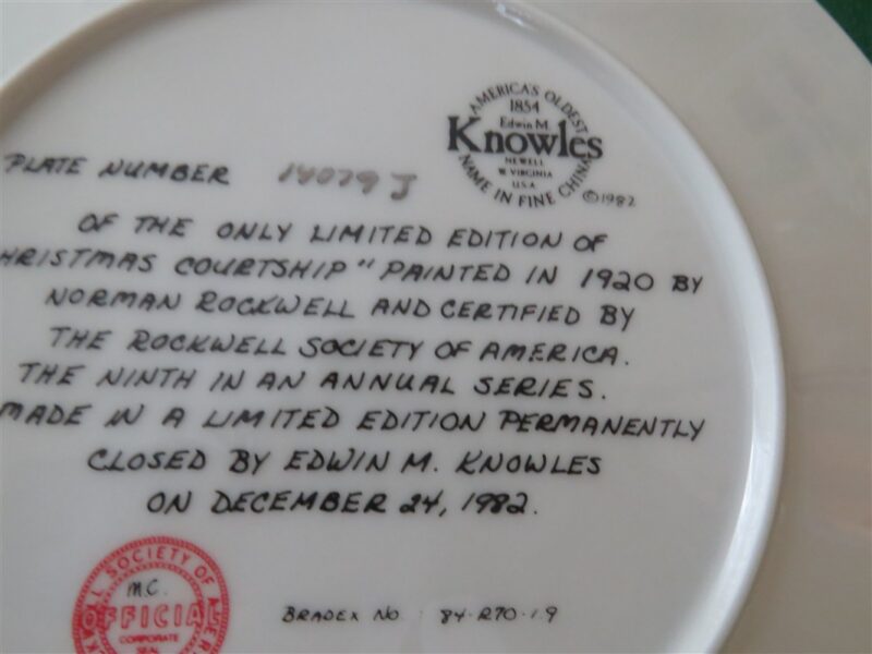 Norman Rockwell Collector's Plate Christmas Courtship 4