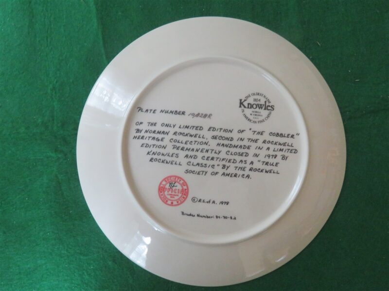 Norman Rockwell Collector Plate “The Cobbler” Knowles 3