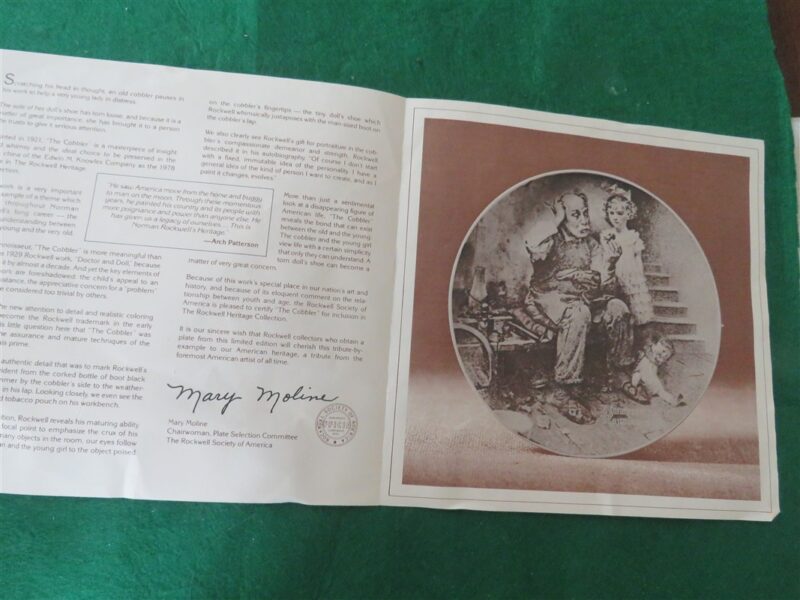Norman Rockwell Collector Plate “The Cobbler” Knowles 6