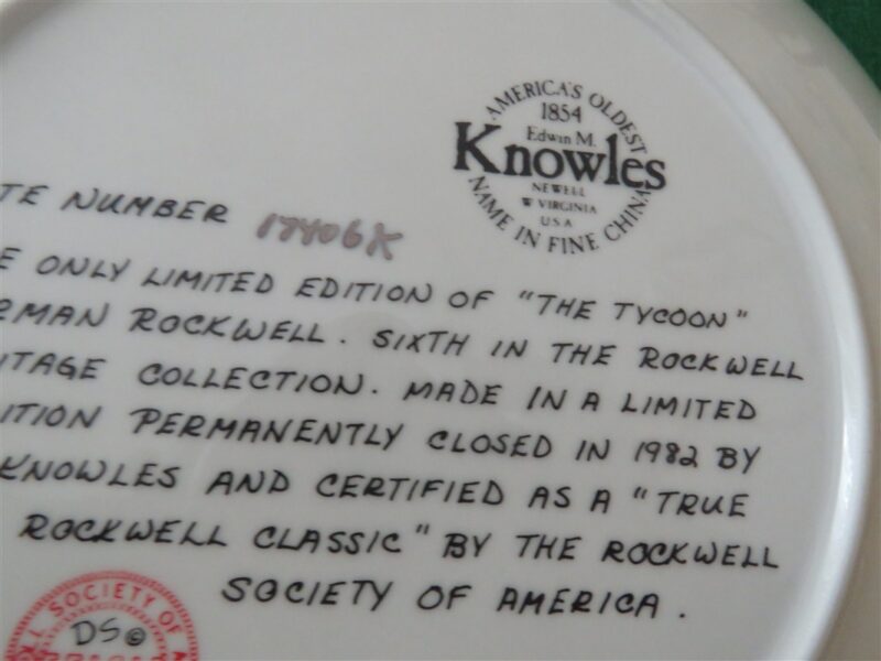 Norman Rockwell Collector Plate “The Tycoon” 4