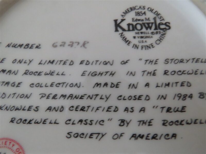 Norman Rockwell Collector Plate “The Story Teller” 4