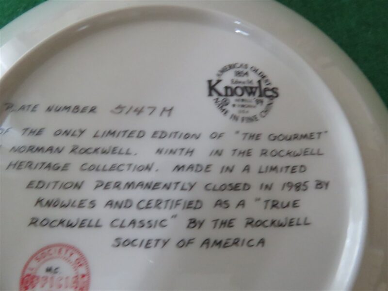 Norman Rockwell Collector Plate “The Gourmet” 4
