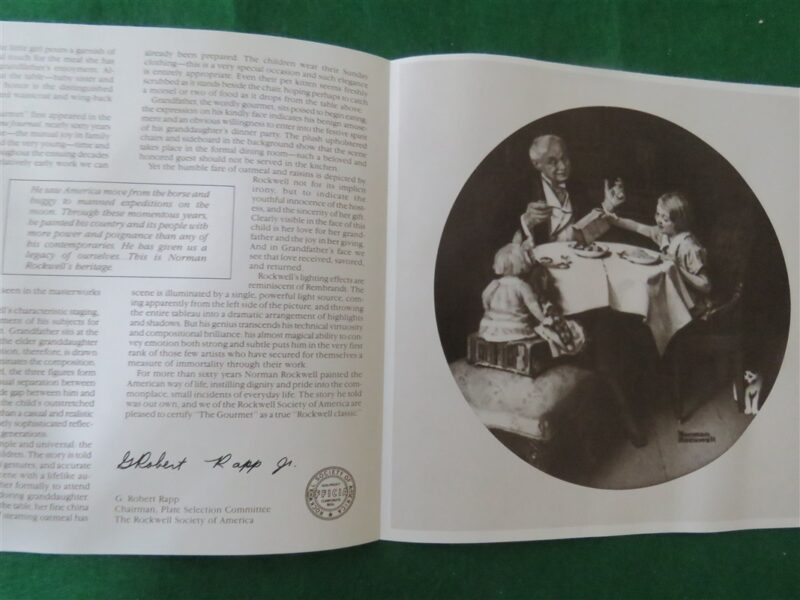 Norman Rockwell Collector Plate “The Gourmet” 6