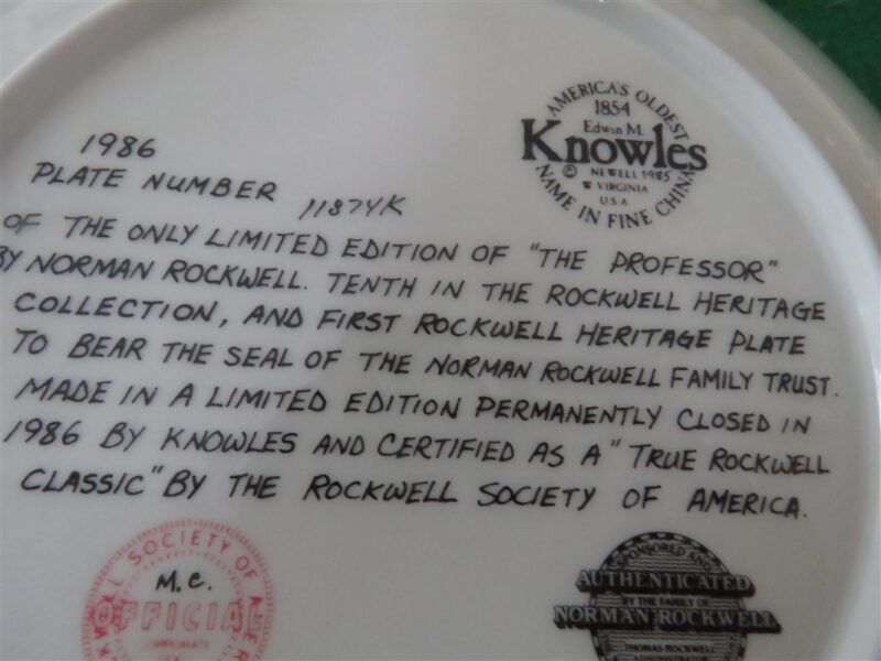 Norman Rockwell Collector Plate “The Professor” 4