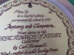 Antony & Cleopatra Decorative Plate Great Romances Of History By Carl Romanelli 4