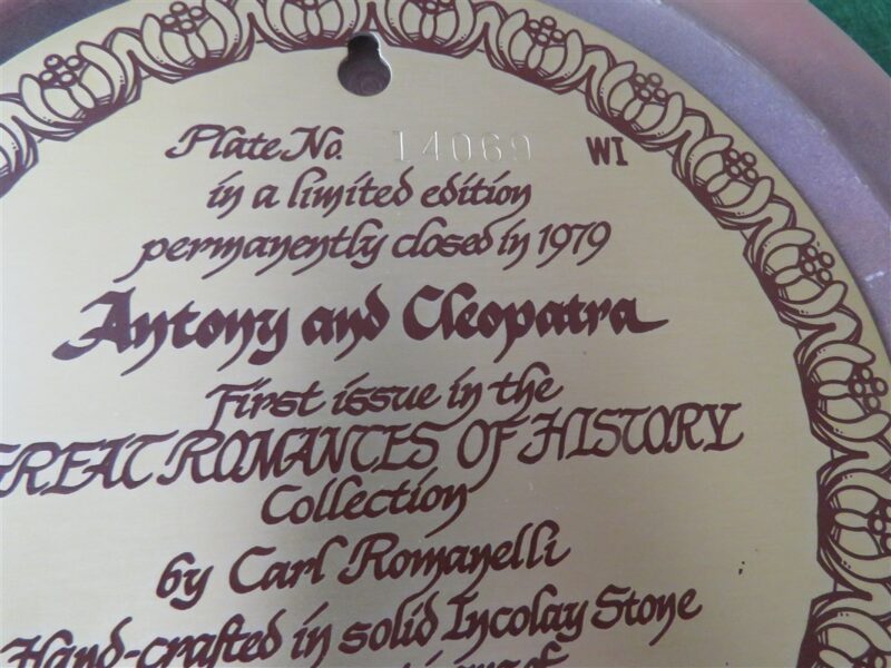 Antony & Cleopatra Decorative Plate Great Romances Of History By Carl Romanelli 4