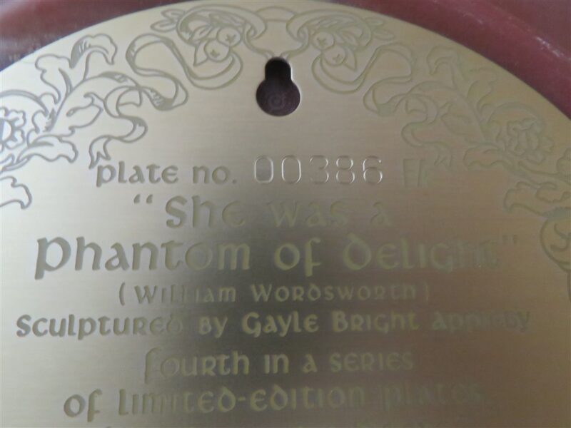 Decorative Plate She Was A Phantom Of Delight Romantic Poets Collection 4