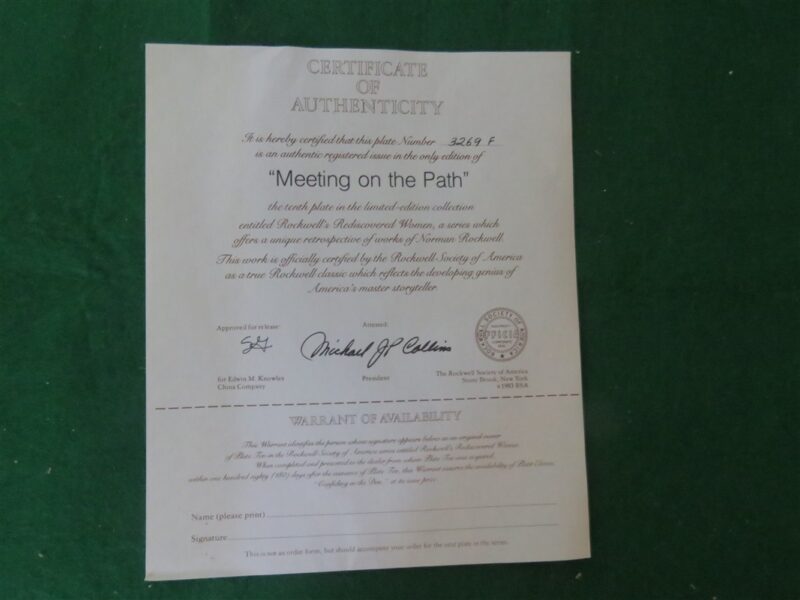 Rockwell Collector Plate Knowles Meeting On The Path 5