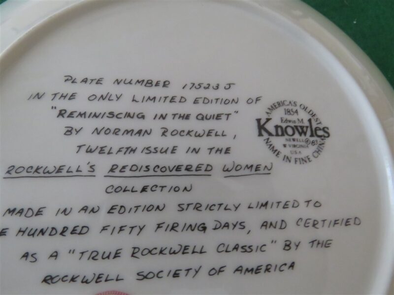 Rockwell Collector Plate Knowles Reminiscing In The Quiet 4