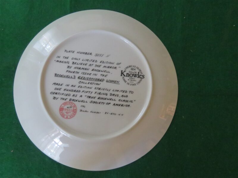 Rockwell Collector Plate Making Believe At The Mirror 3
