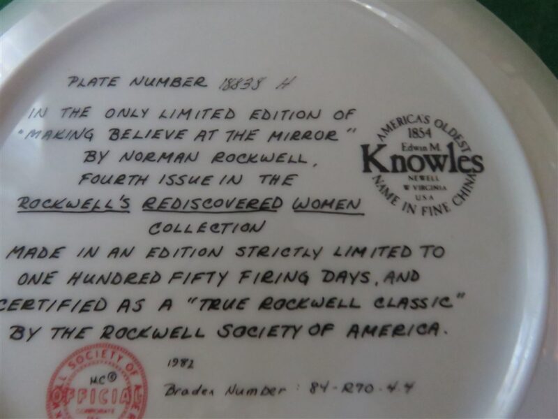 Rockwell Collector Plate Making Believe At The Mirror 4