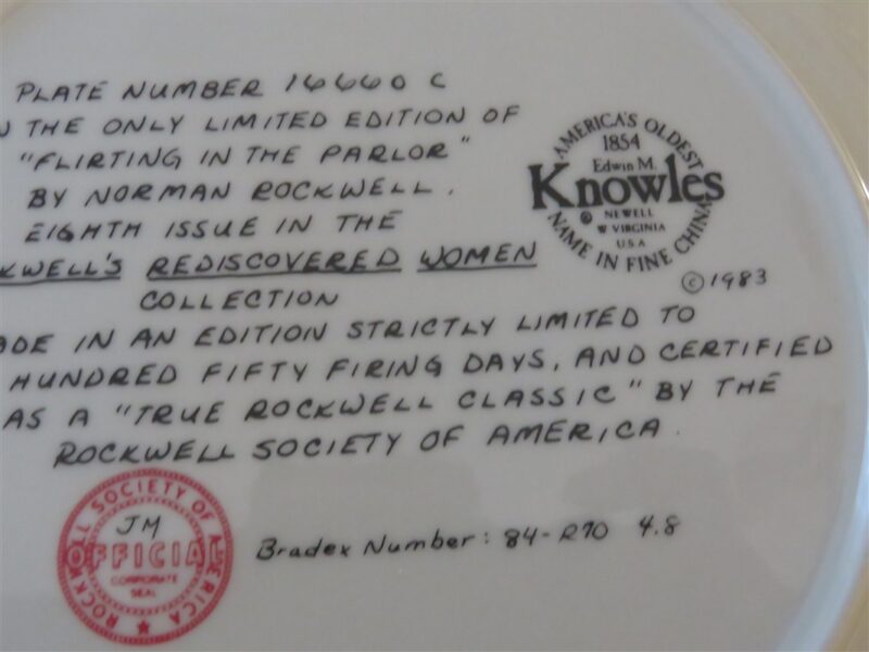 Rockwell Collector Plate Knowles Flirting In The Parlor #16660C 4