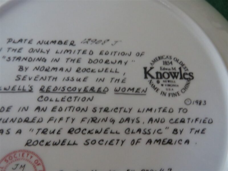 Rockwell Collector Plate Knowles Standing In The Doorway 4