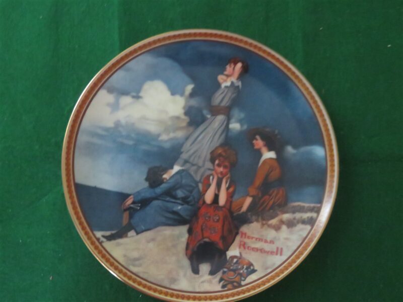 Rockwell Collector Plate Knowles Waiting On The Shore #16382U 1