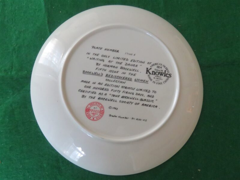Rockwell Collector Plate Knowles Waiting At The Dance #17149F 3