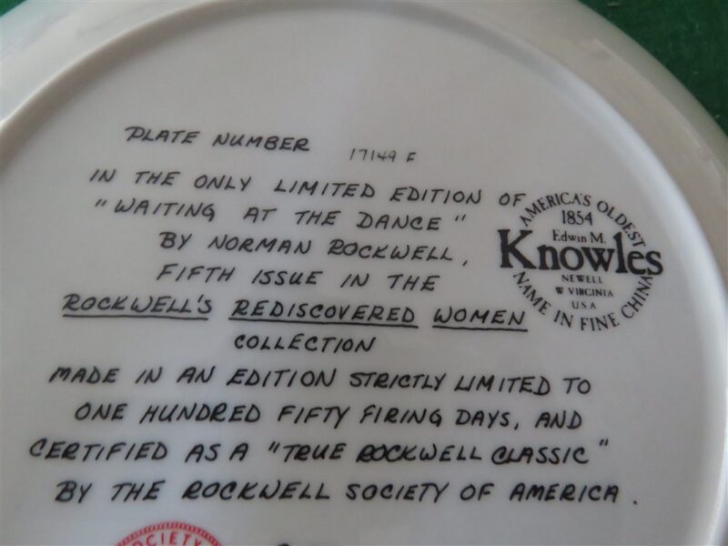 Rockwell Collector Plate Knowles Waiting At The Dance #17149F 4