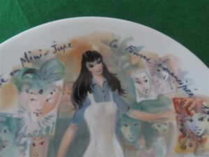 Collector Plate Henri d’Arceau-Limoges Brigitte In Mini-Skirt the Liberated Woman 1965 Plate #CE554 b