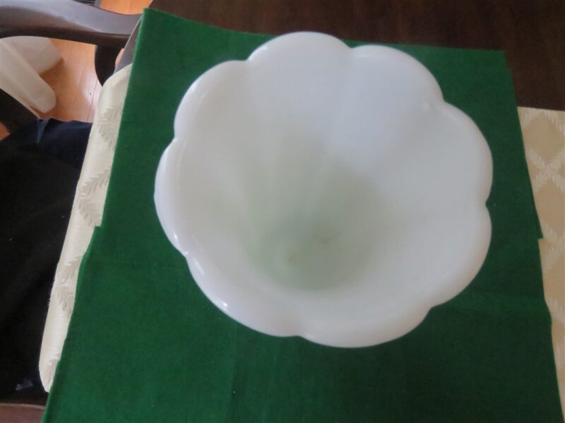 Milk Glass Footed Vase E.O. Brody Flower fern. 9 inches tall, 2