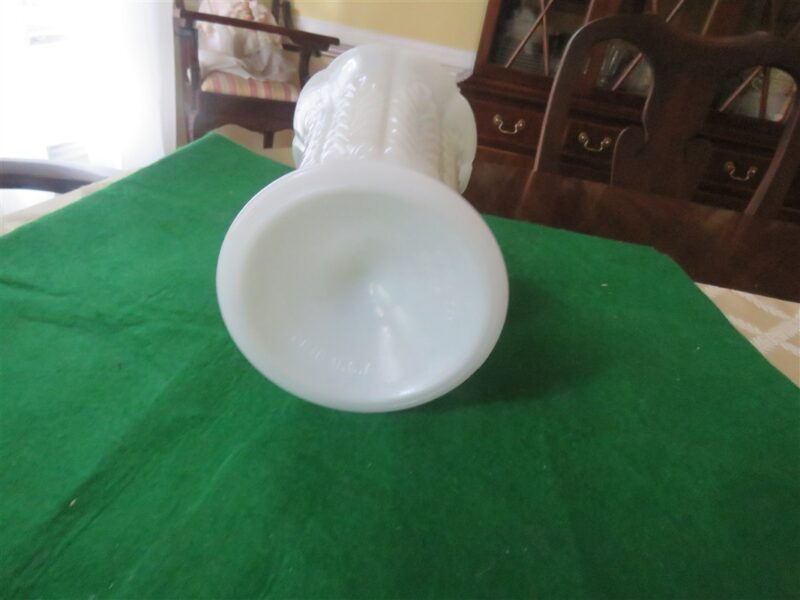 Milk Glass Footed Vase E.O. Brody Flower fern. 9 inches tall, 3