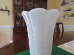 Milk Glass Footed Vase E.O. Brody Flower fern. 9 inches tall, 4