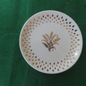 Golden Wheat Bread Plate Fleur De Lis Harvest Pattern Homer Laughlin 1