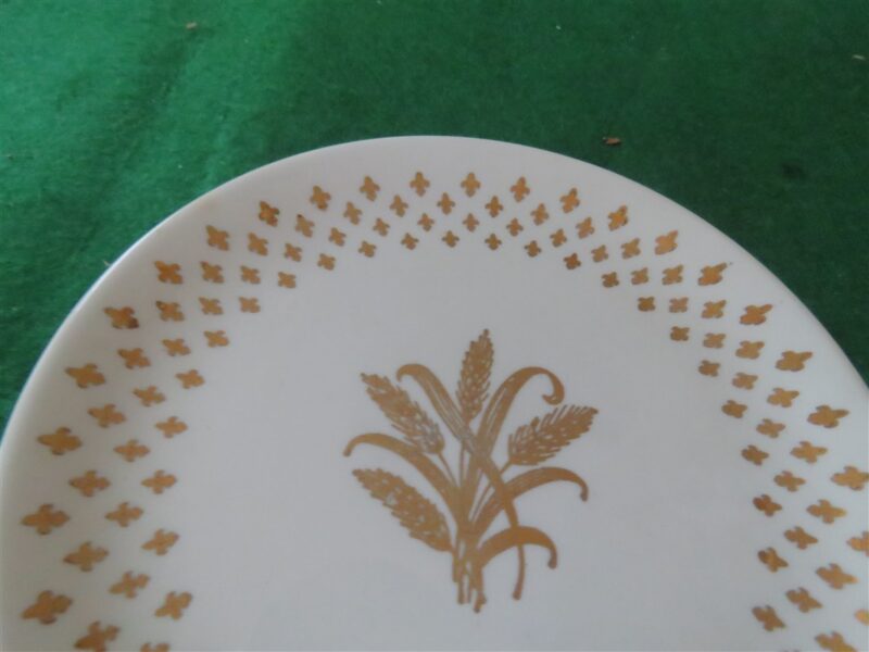 Golden Wheat Bread Plate Fleur De Lis Harvest Pattern Homer Laughlin 3