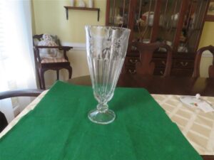 Leaded Glass Footed Vase Etched 1