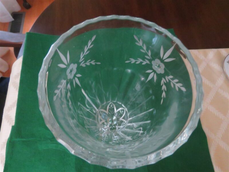 Leaded Glass Footed Vase Etched 3