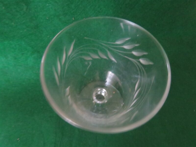 Pedestal Stem Crystal Juice Glass Etched 3