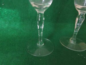 Stem Crystal Cordial Aperitif Wine Glass Etched Set of 2 glasses 2