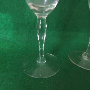 Stem Crystal Cordial Aperitif Wine Glass Etched Set of 2 glasses 2