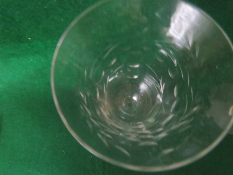 Stem Crystal Cordial Aperitif Wine Glass Etched Set of 2 glasses 4
